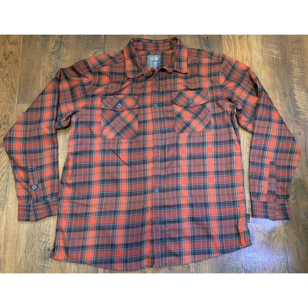 Mountain Hardwear Shirt Mens Size XL Red Long Sleeve Plaid Flannel Logger